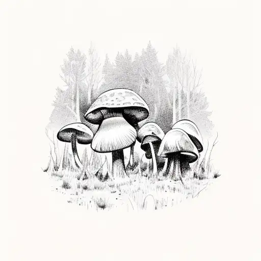 A Hunting Scene With A Hunter Wearing A Mushroom-inspired Camouflage