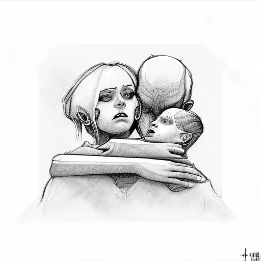 Child With Dead Dad And One Mother And Two Sisters