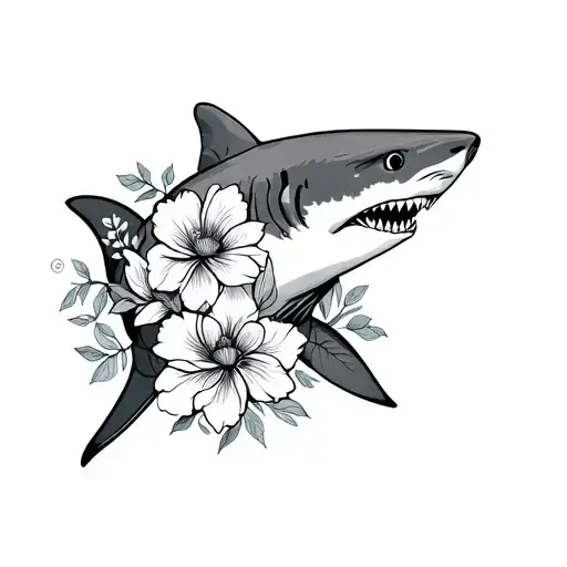 Shark With Flowers