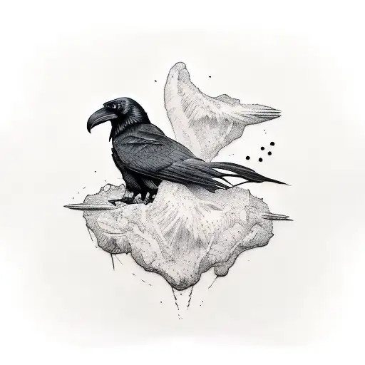 Raven For Tattoo On The Ribs