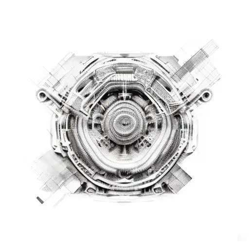 A Collage Of Various Car Parts Forming A Unique And Abstract Design