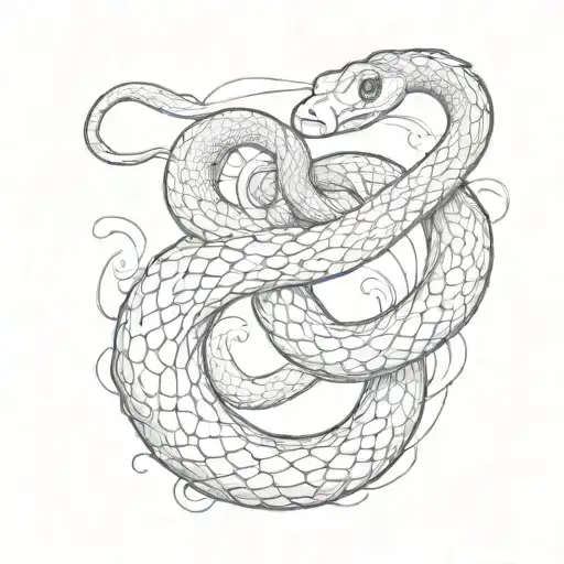 Snake In Love With The Sea