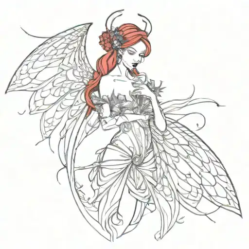 Red Fairy Mystical Wings