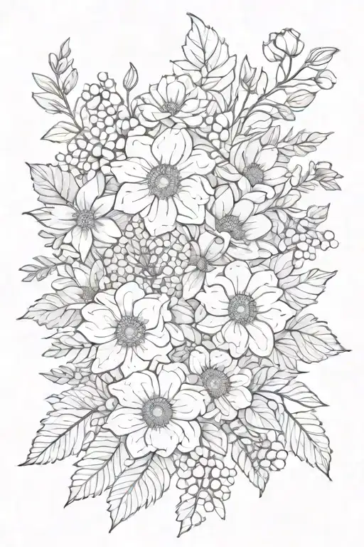 July January December February September Birth Flower Bouquet