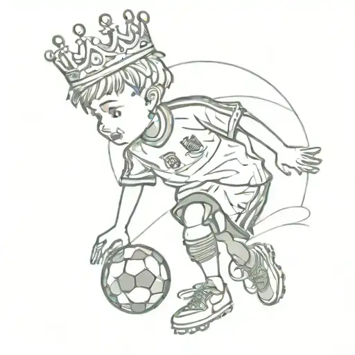 Something With A Kid Wearing A Baggy Soccer Jersey With A Crown That Doesn't Fit