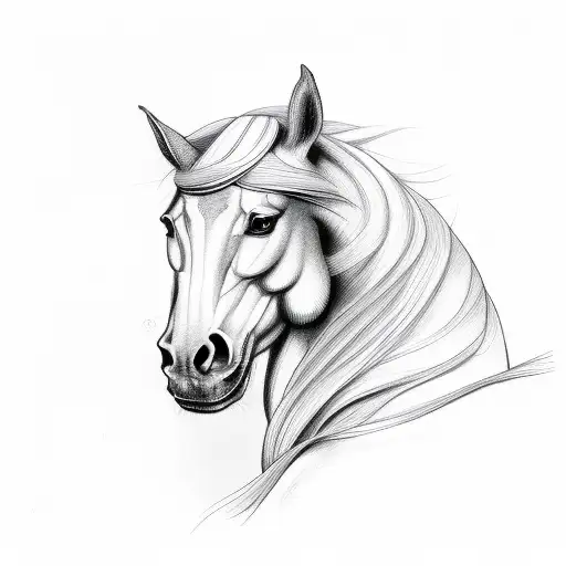 Horse Head Line Drawing