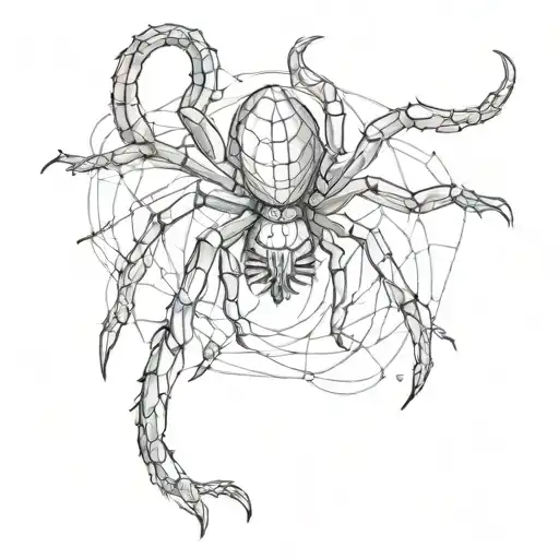 Spider Clamped By A Snake