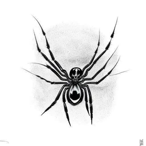 Black Widow Spider Crawling Out Of A Spiderweb