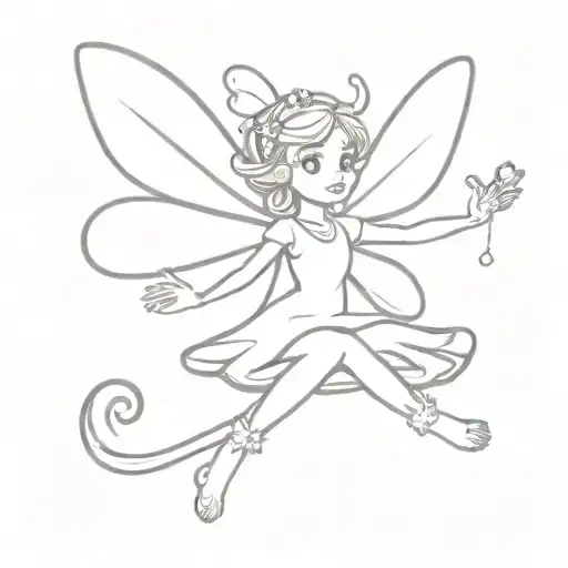 Cartoon Fairy Sitting Cross Legged