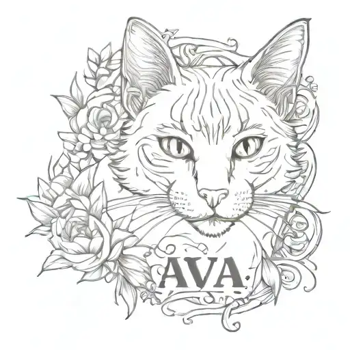 Cat With The Inscription Ava 152