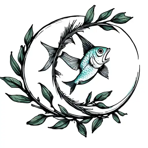Olive Branch Fish Moon