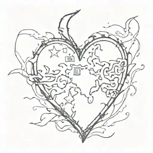 Broken Heart And Russia Country Outline