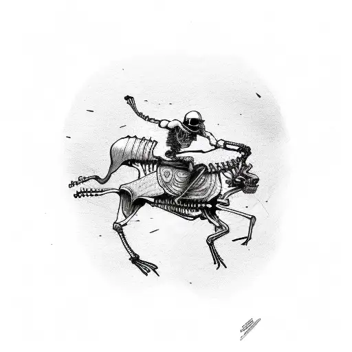 Skeleton Riding A Dirtbike With His Tongue Out