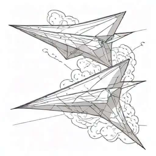 Two Paper Airplane Flying Together