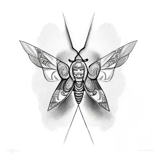 Moth With The Initials Keh Hidden In Both Wings