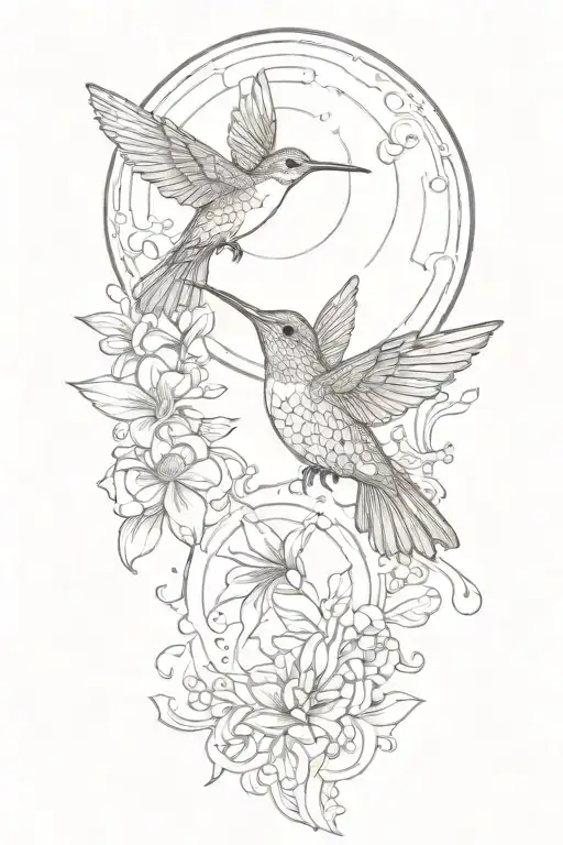 Humming Bird And Sun