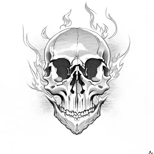 Skull With Flame Eyes