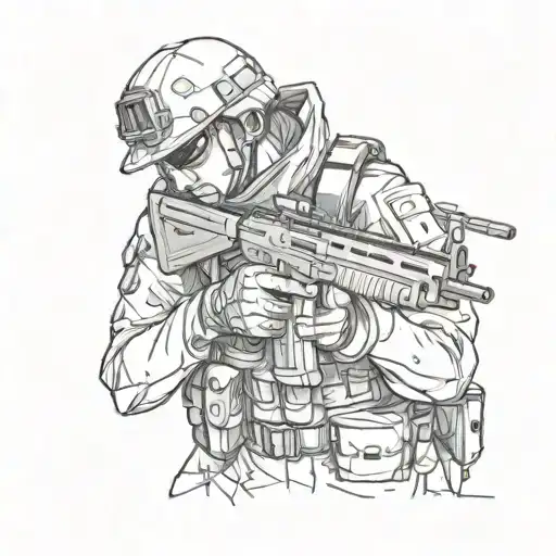 A Soldier With A Gun