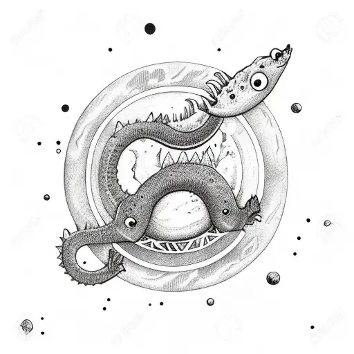 Cute Loch Ness Monster In Space