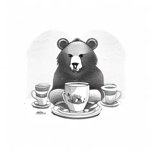 Magic Bear With A Cup Of Tea