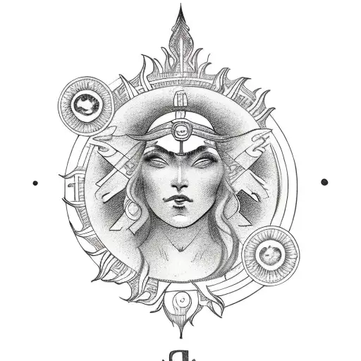 Sun Tarot Card With Gemini Symbol