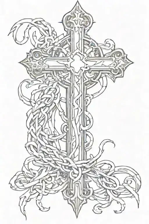 Cross With Broken Chain Wrapped