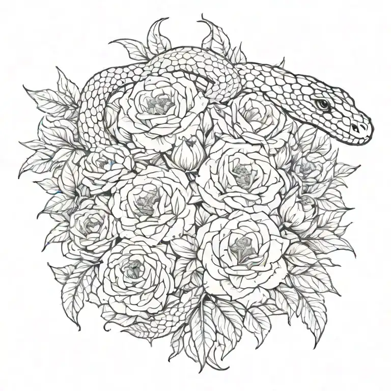 Peonys And Snake Spine