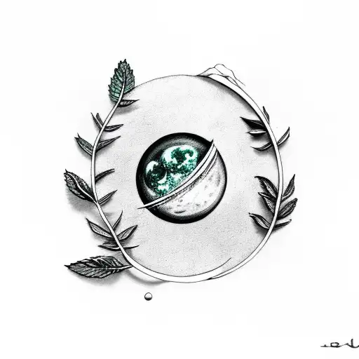 Moon With Mint Leaf And Ring