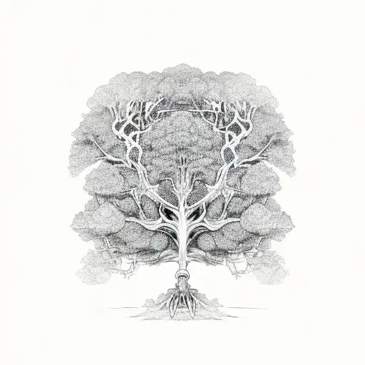 Tree Made Out Of Human Skeleton