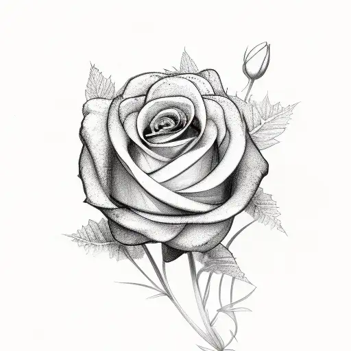 3 Different Types Of Flowers With 6 Red Leaves In Black And White