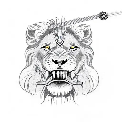 Lion With A Lightsaber In Its Mouth