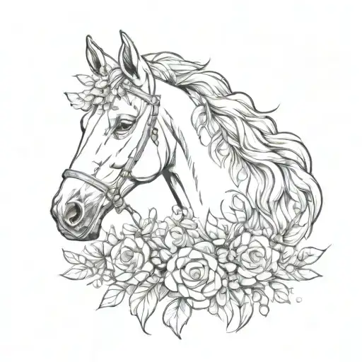 Horse With A Wreath On Its Head
