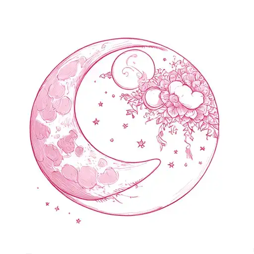 Moon And Pink