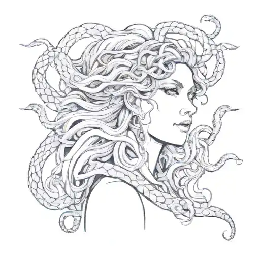 Medusa With Snakes Around Her