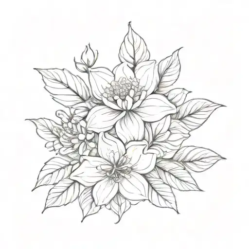 Simple January April And November Birth Flower