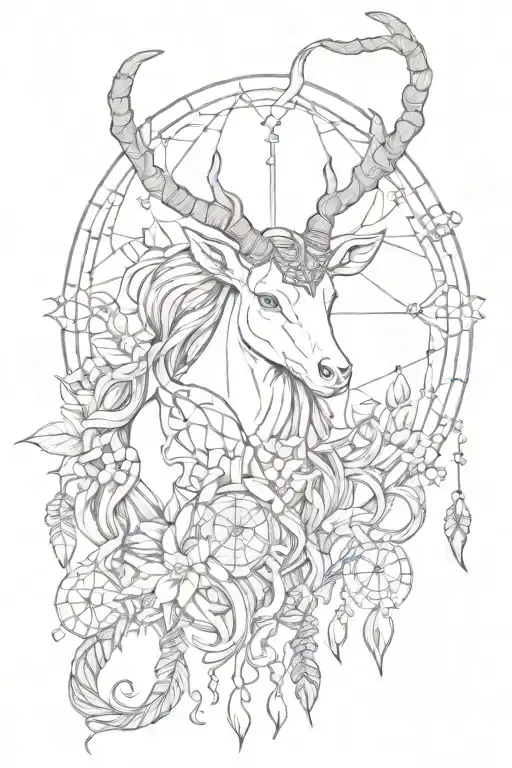 Capricorn And Dream Catcher Entangled