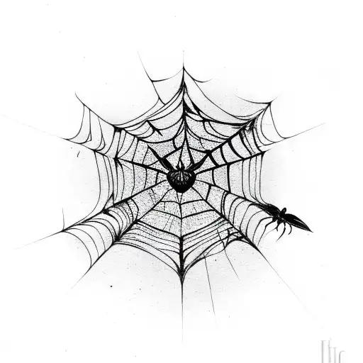 Dark Crescent Moon With Spider Web