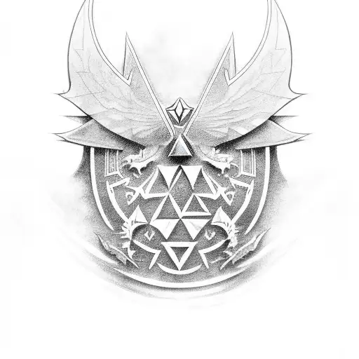 A Modern Interpretation Of The Legend Of Zelda With A Dragon And The Triforce