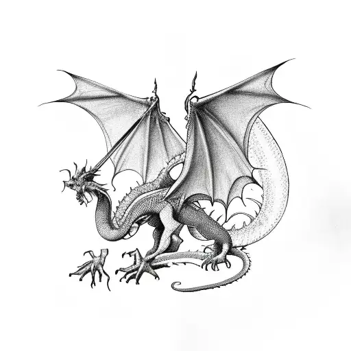 A Dragon Emerging From A Medical Cross Symbol