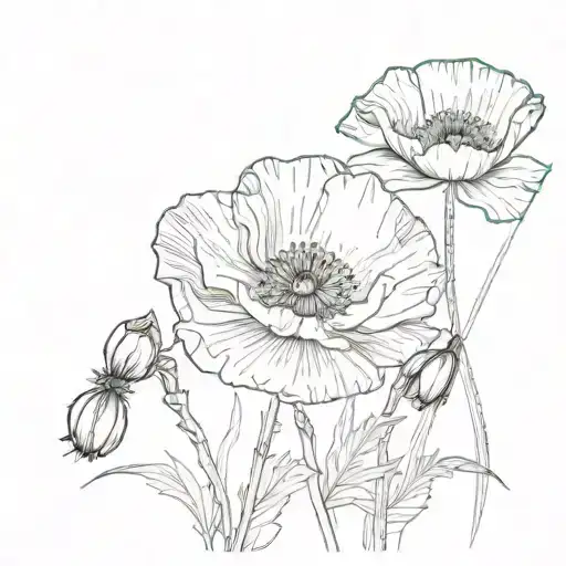 Fine Line Poppy Flower