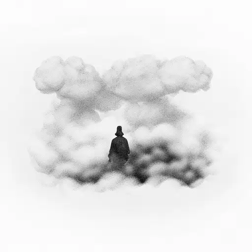 Rescuer Silhouette Emerging From A Cloud Of Smoke