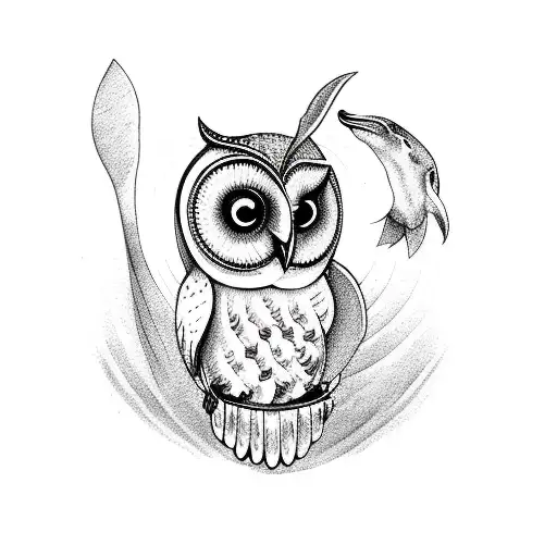 Owl With Dolphin