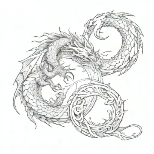 Dragon And Rabbit In The Form Of A Yin Symbol