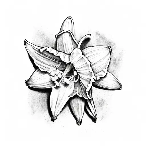 One Daffodil And One Lily Of The Valley Flower