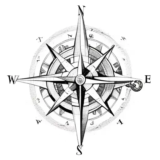 Compass And Ship Anchor Full Slevee