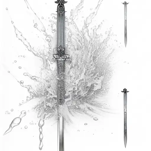 A Katana Sword With A Liquid Water Like Blade