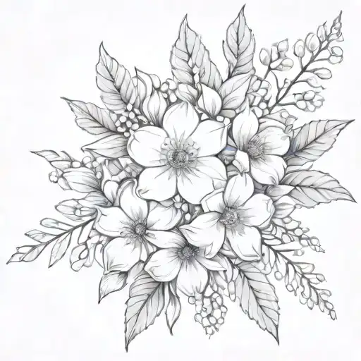 July August November Birth Flower Bouquet