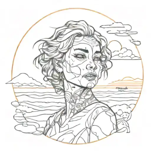 Face And Sunset Background