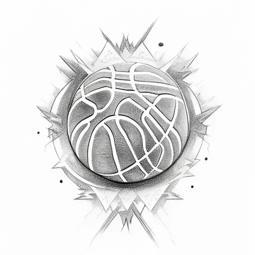 A Sketch-style Tattoo Of A Rap Group Performing On A Basketball Court