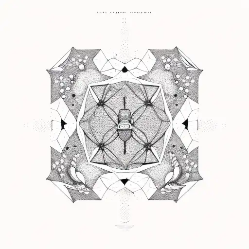 Space In Hexagons With Floral Ornament